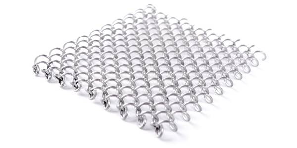 A piece of decorative mesh on white background.