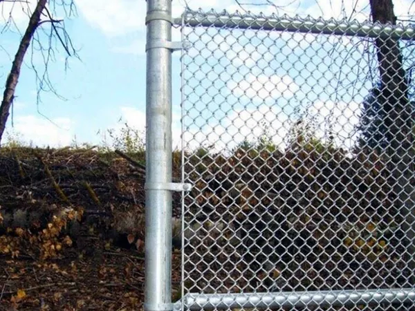 Mini chain link mesh fence installation detail.