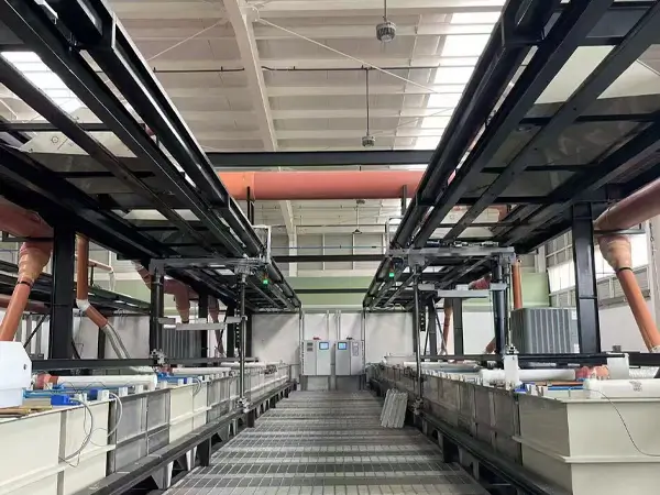 Stainless steel bar grating in a Mexican factory walkway